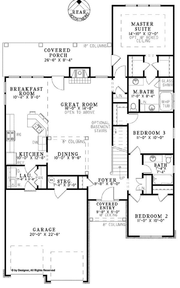 Dream House Plan - Craftsman Floor Plan - Main Floor Plan #17-3337