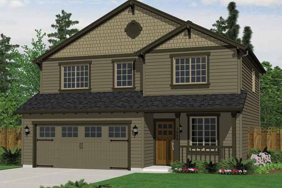 Exterior - Front Elevation 3 for Craftsman House Plan #943-18 - 3 bed, 2.5 bath
