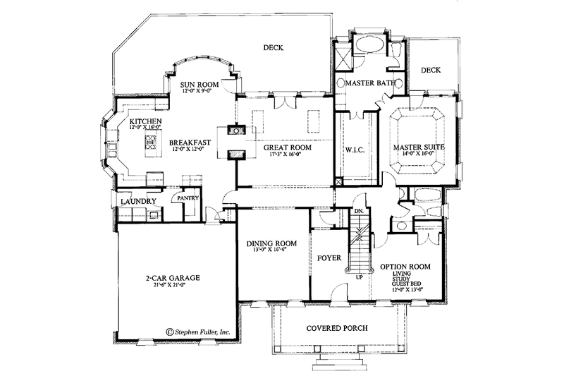 Architectural House Design - Floor Plan - Main Floor for Classical House Plan #429-55 - 4 bed, 4 bath