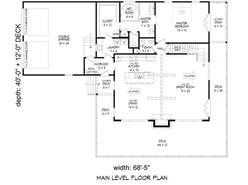 Floor Plan - Main Floor for Traditional House Plan #932-426 - 3 bed, 2.5 bath