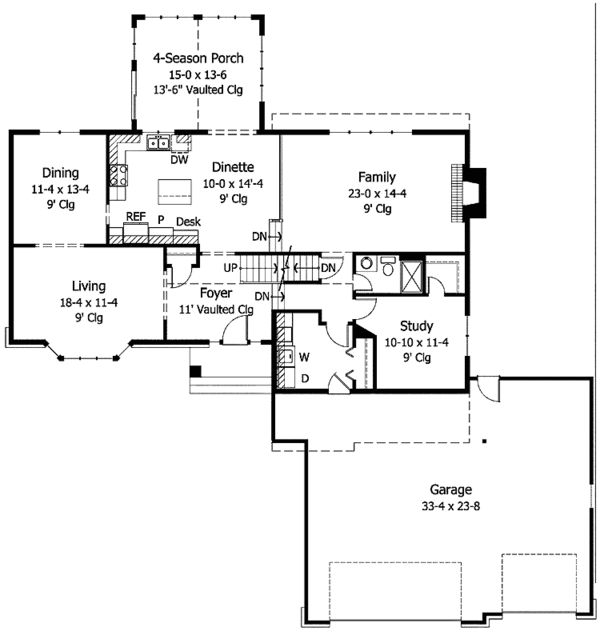 Architectural House Design - Mediterranean Floor Plan - Main Floor Plan #51-933