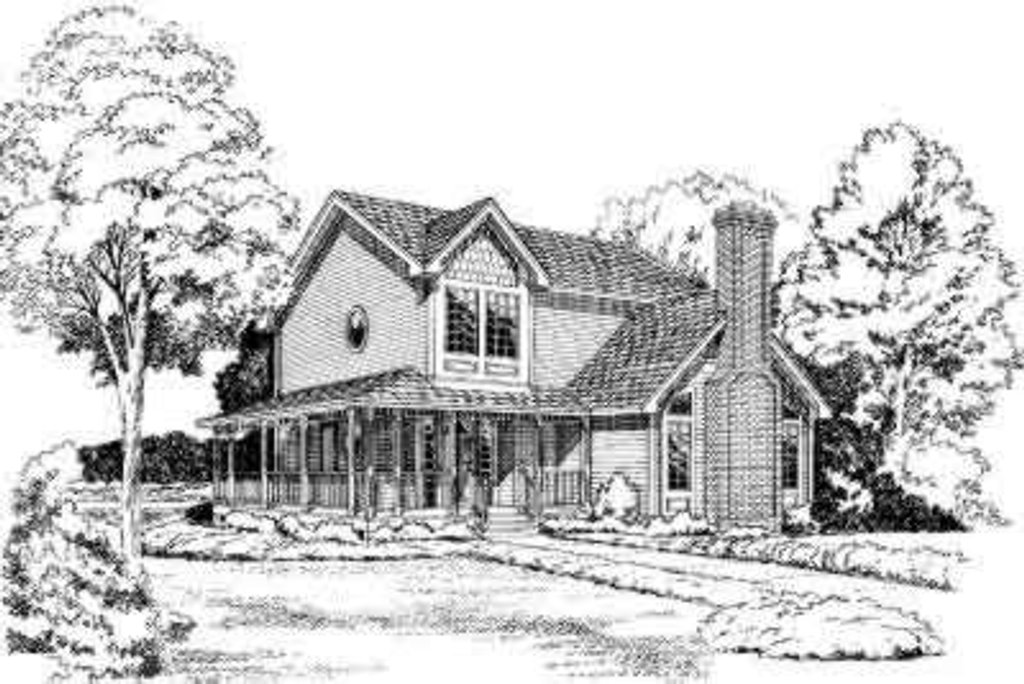 Exterior - Front Elevation 2 for Traditional House Plan #312-140 - 3 bed, 2.5 bath