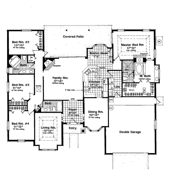 Architectural House Design - Mediterranean Floor Plan - Main Floor Plan #417-470