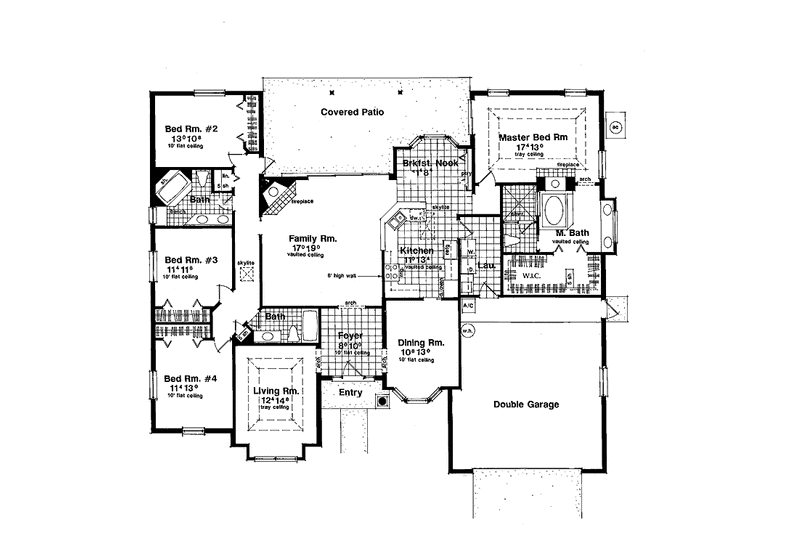 Home Plan - Floor Plan - Main Floor for Mediterranean House Plan #417-470 - 4 bed, 3 bath