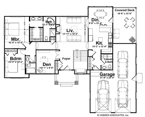 House Plan Design - Craftsman Floor Plan - Main Floor Plan #928-139