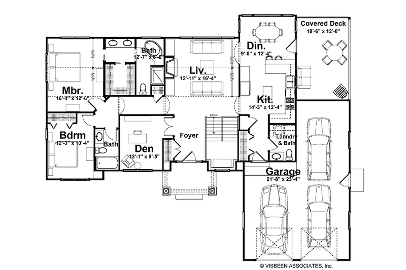 Home Plan - Floor Plan - Main Floor for Craftsman House Plan #928-139 - 4 bed, 3.5 bath