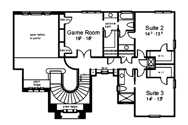 Dream House Plan - Floor Plan - Upper Floor for Mediterranean House Plan #1039-2 - 5 bed, 5 bath