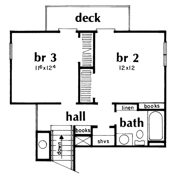 House Plan Design - Contemporary Floor Plan - Upper Floor Plan #36-567