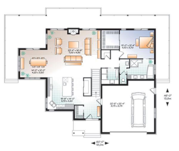 House Plan Design - Craftsman Floor Plan - Main Floor Plan #23-2712