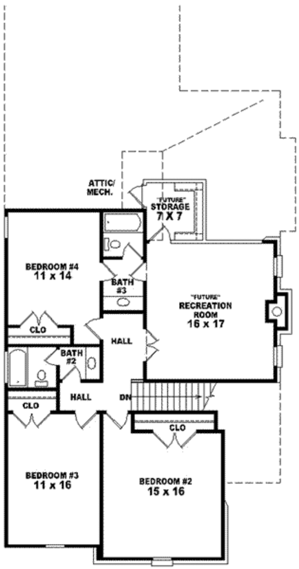 Bungalow Floor Plan - Upper Floor Plan #81-1027