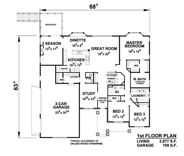 House Blueprint - Craftsman Floor Plan - Main Floor Plan #20-2471