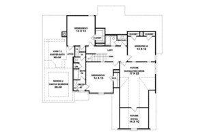 Floor Plan - Upper Floor for Traditional House Plan #81-1040 - 4 bed, 3.5 bath
