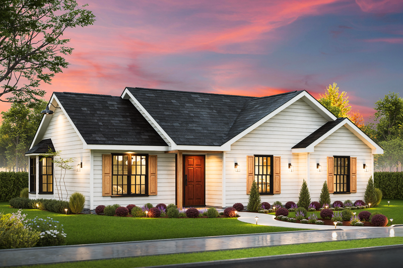 House Blueprint - Exterior - Front Elevation 4 for Traditional House Plan #54-662 - 3 bed, 2 bath