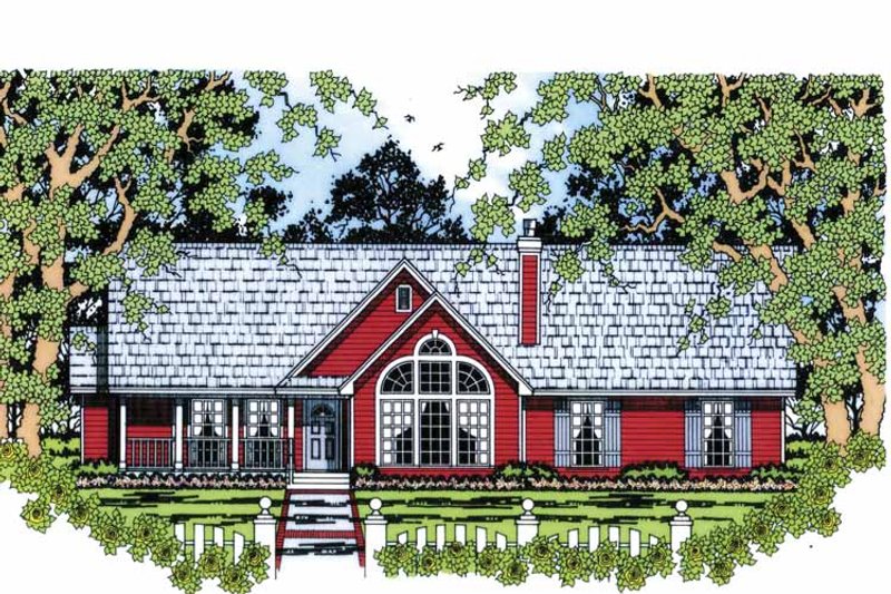 Dream House Plan - Exterior - Front Elevation 3 for Ranch House Plan #42-599 - 4 bed, 2 bath