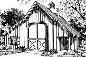 Exterior - Front Elevation 3 for Country House Plan #45-427, 0 bath