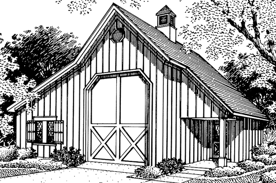 Exterior - Front Elevation 3 for Country House Plan #45-427, 0 bath