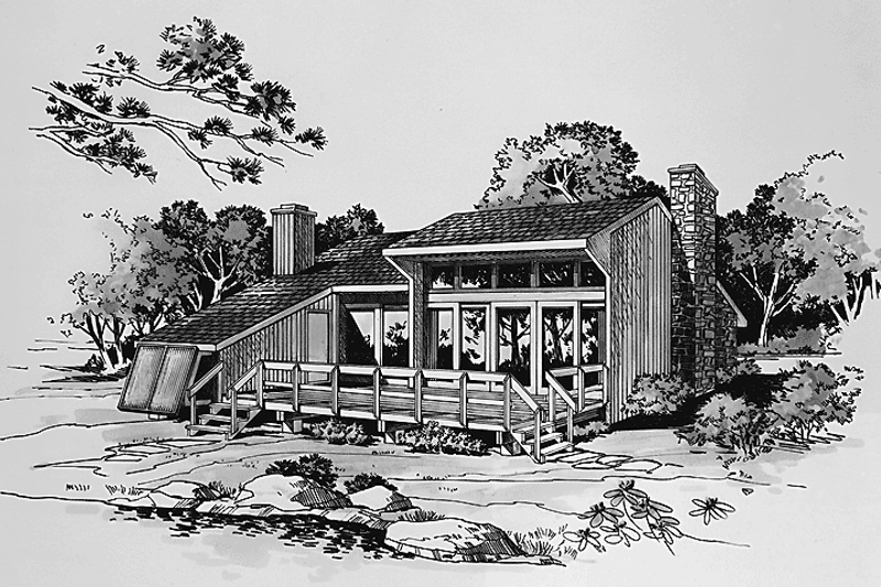 House Blueprint - Contemporary Exterior - Front Elevation Plan #456-77