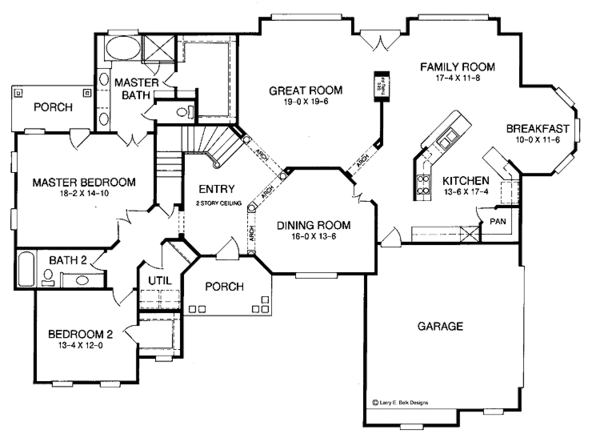 Architectural House Design - European Floor Plan - Main Floor Plan #952-100