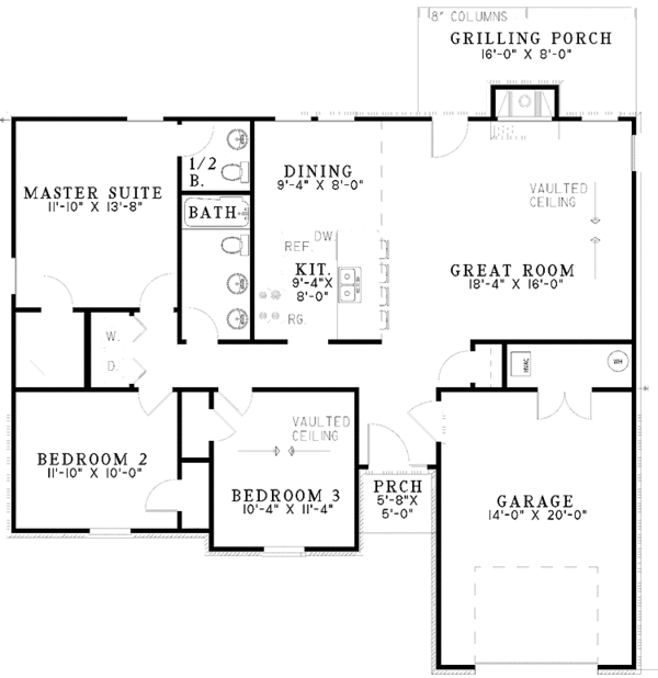 House Plan Design - Ranch Floor Plan - Main Floor Plan #17-2983
