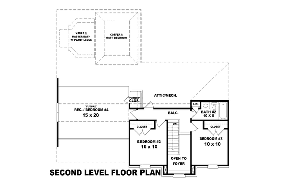 Floor Plan - Upper Floor for European House Plan #81-13867 - 3 bed, 2.5 bath
