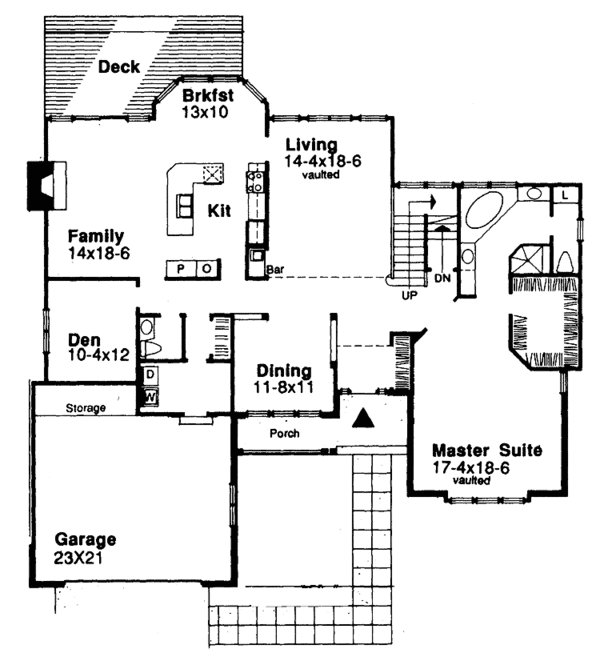 House Design - Traditional Floor Plan - Main Floor Plan #320-733