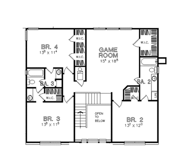 Dream House Plan - Colonial Floor Plan - Upper Floor Plan #472-326