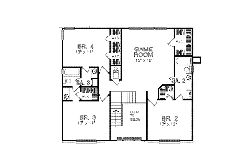 Dream House Plan - Floor Plan - Upper Floor for Colonial House Plan #472-326 - 4 bed, 3.5 bath