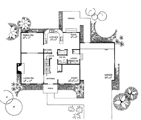 House Plan Design - Classical Floor Plan - Main Floor Plan #72-708