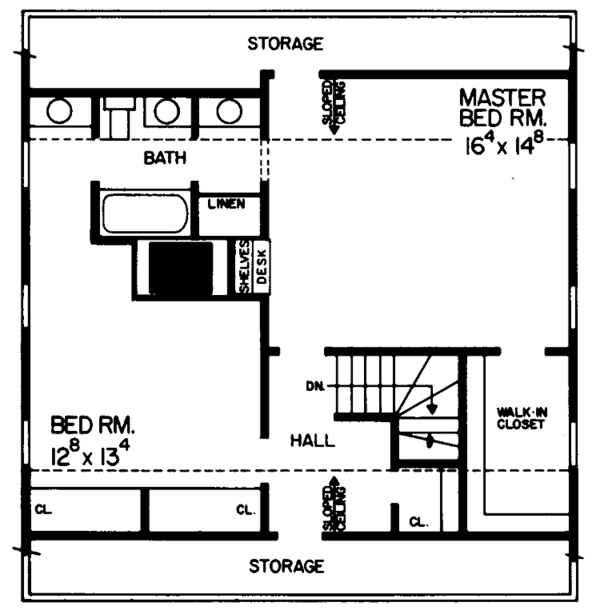 House Blueprint - Colonial Floor Plan - Upper Floor Plan #72-673