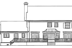 Exterior - Rear Elevation for Classical House Plan #72-845 - 4 bed, 2 bath