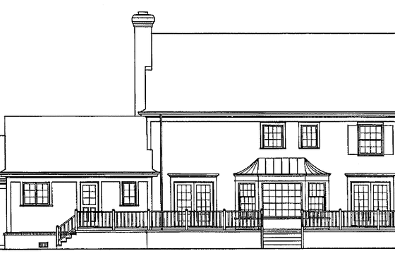 Exterior - Rear Elevation for Classical House Plan #72-845 - 4 bed, 2 bath