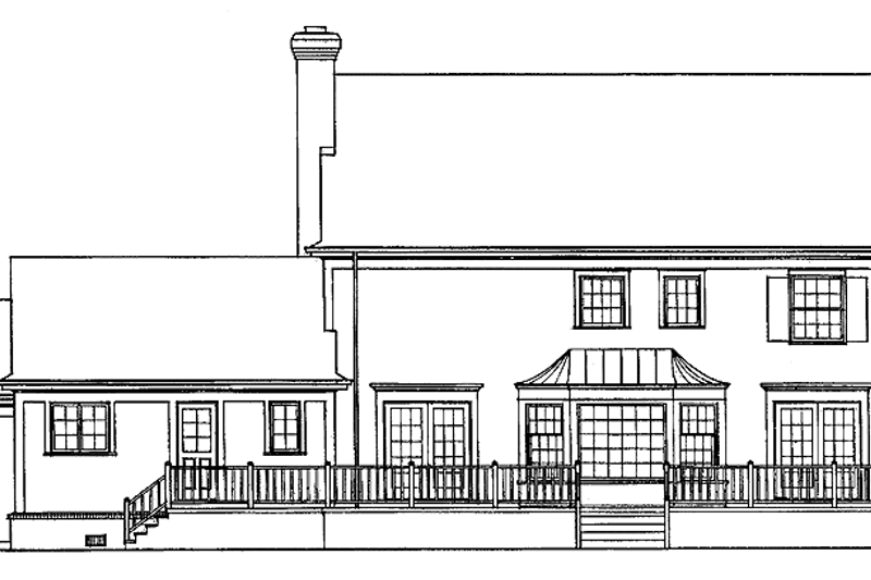 Home Plan - Exterior - Rear Elevation for Classical House Plan #72-845 - 4 bed, 2 bath