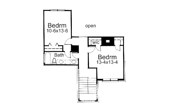 Floor Plan - Upper Floor for Prairie House Plan #120-117 - 3 bed, 3 bath