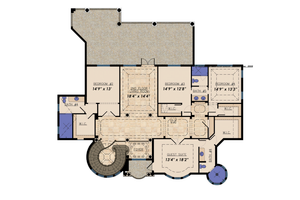 Floor Plan - Upper Floor for Mediterranean House Plan #548-11 - 5 bed, 5.5 bath