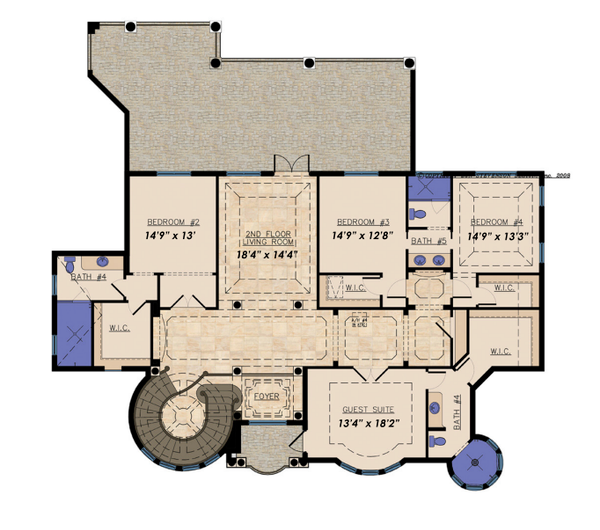 Mediterranean Floor Plan - Upper Floor Plan #548-11