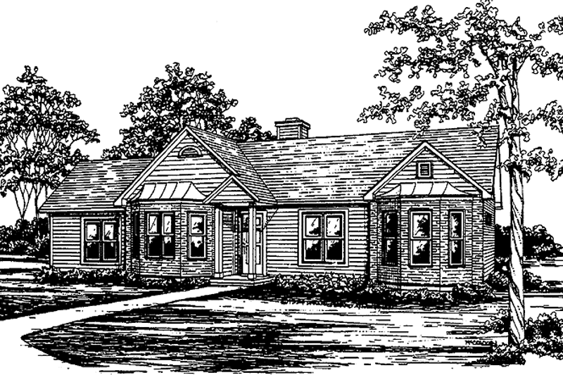 Ranch Style House Plan - 3 Beds 2 Baths 1256 Sq/Ft Plan #30-228