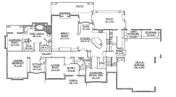 Architectural House Design - Traditional Floor Plan - Main Floor Plan #945-62