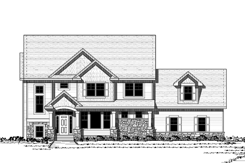 Home Plan - Exterior - Front Elevation 3 for Traditional House Plan #51-671 - 4 bed, 3.5 bath