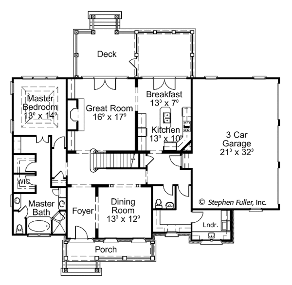 House Plan Design - Colonial Floor Plan - Main Floor Plan #429-401