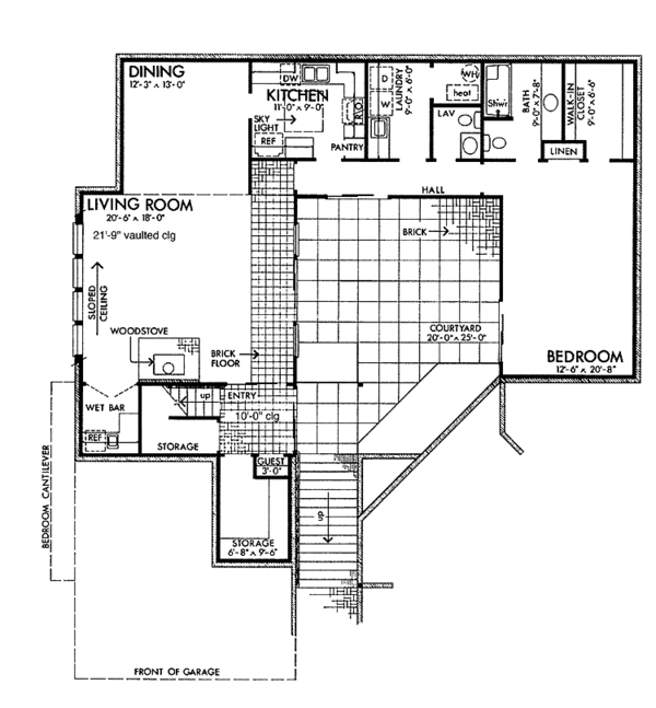 Architectural House Design - Contemporary Floor Plan - Main Floor Plan #320-822
