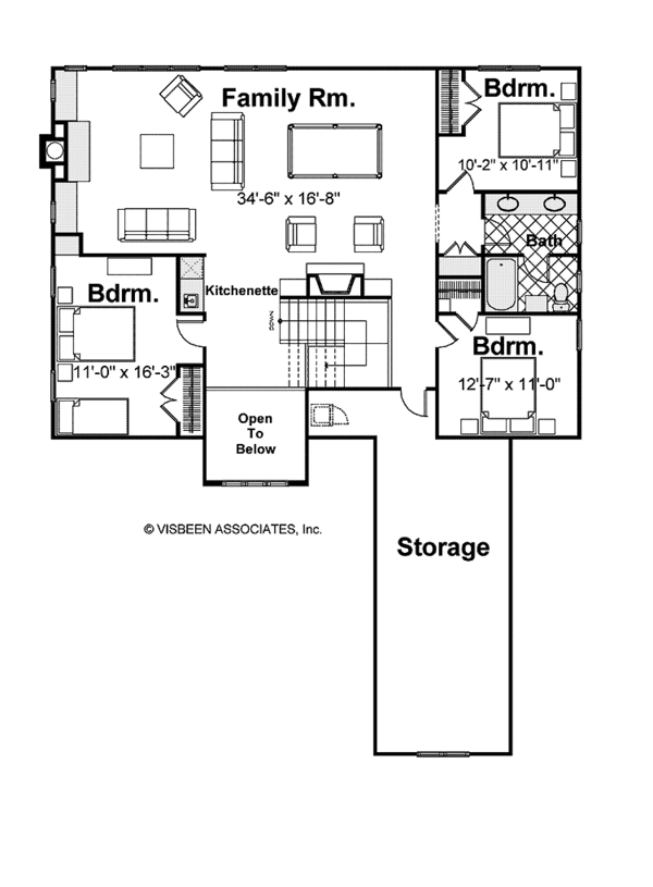 Craftsman Floor Plan - Upper Floor Plan #928-208