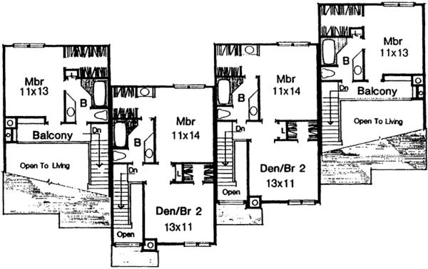 Architectural House Design - Prairie Floor Plan - Upper Floor Plan #320-1163