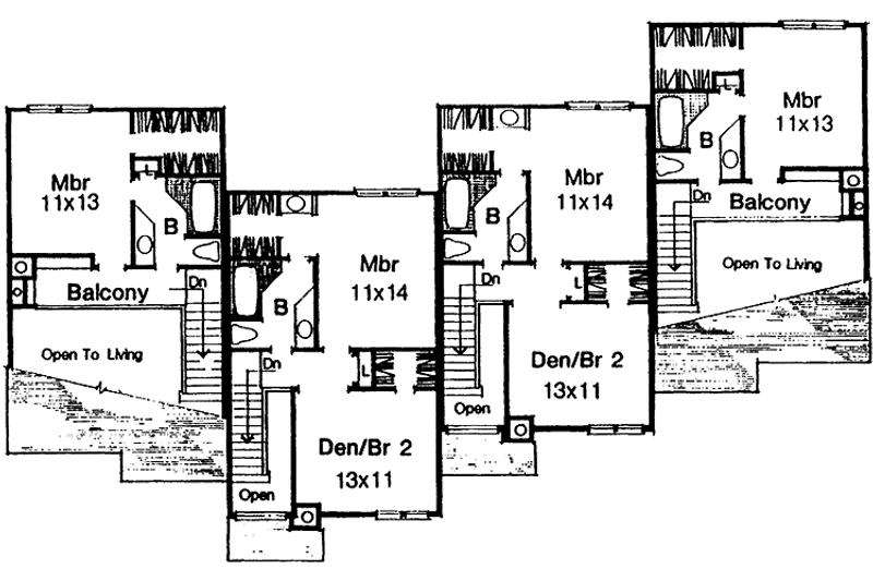 Dream House Plan - Floor Plan - Upper Floor for Prairie House Plan #320-1163 - 1 bed, 1.5 bath