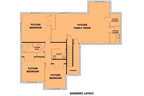 Ranch Floor Plan - Lower Floor Plan #1111-3