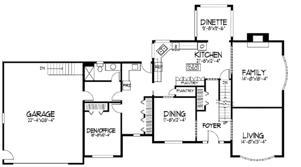 Architectural House Design - Tudor Floor Plan - Main Floor Plan #51-952