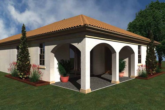 Exterior - Rear Elevation for Mediterranean House Plan #930-425 - 2 bed, 2 bath