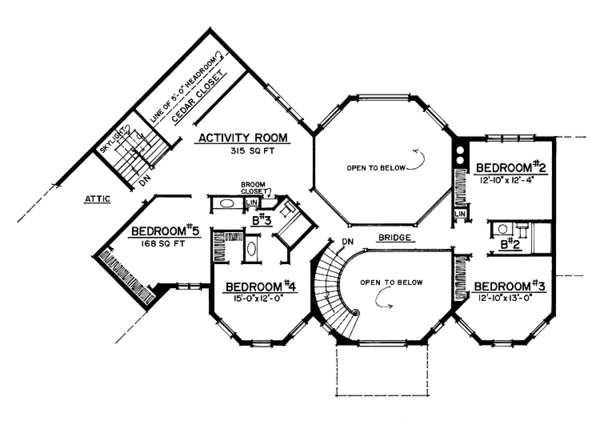 Architectural House Design - Traditional Floor Plan - Upper Floor Plan #1016-56
