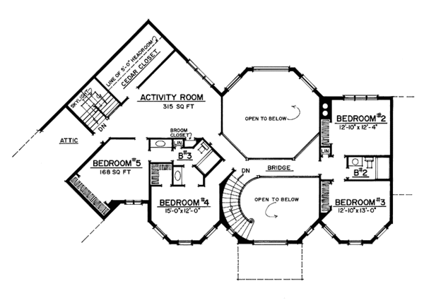 House Design - Traditional Floor Plan - Upper Floor Plan #1016-56