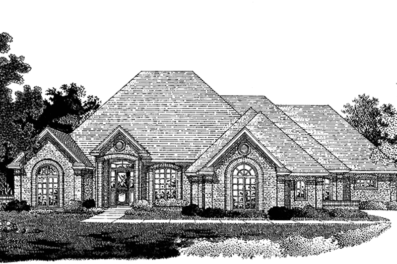 Dream House Plan - Exterior - Front Elevation 3 for European House Plan #310-1176 - 4 bed, 3.5 bath