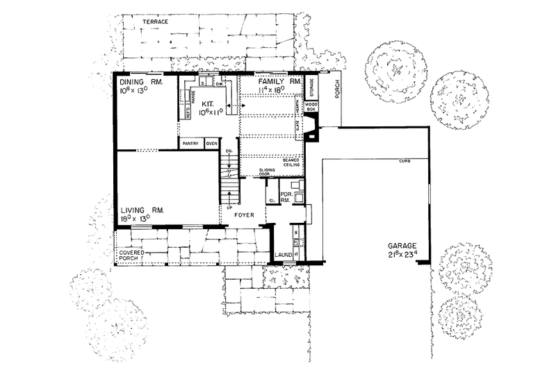 Home Plan - Floor Plan - Main Floor for Country House Plan #72-588 - 5 bed, 2.5 bath